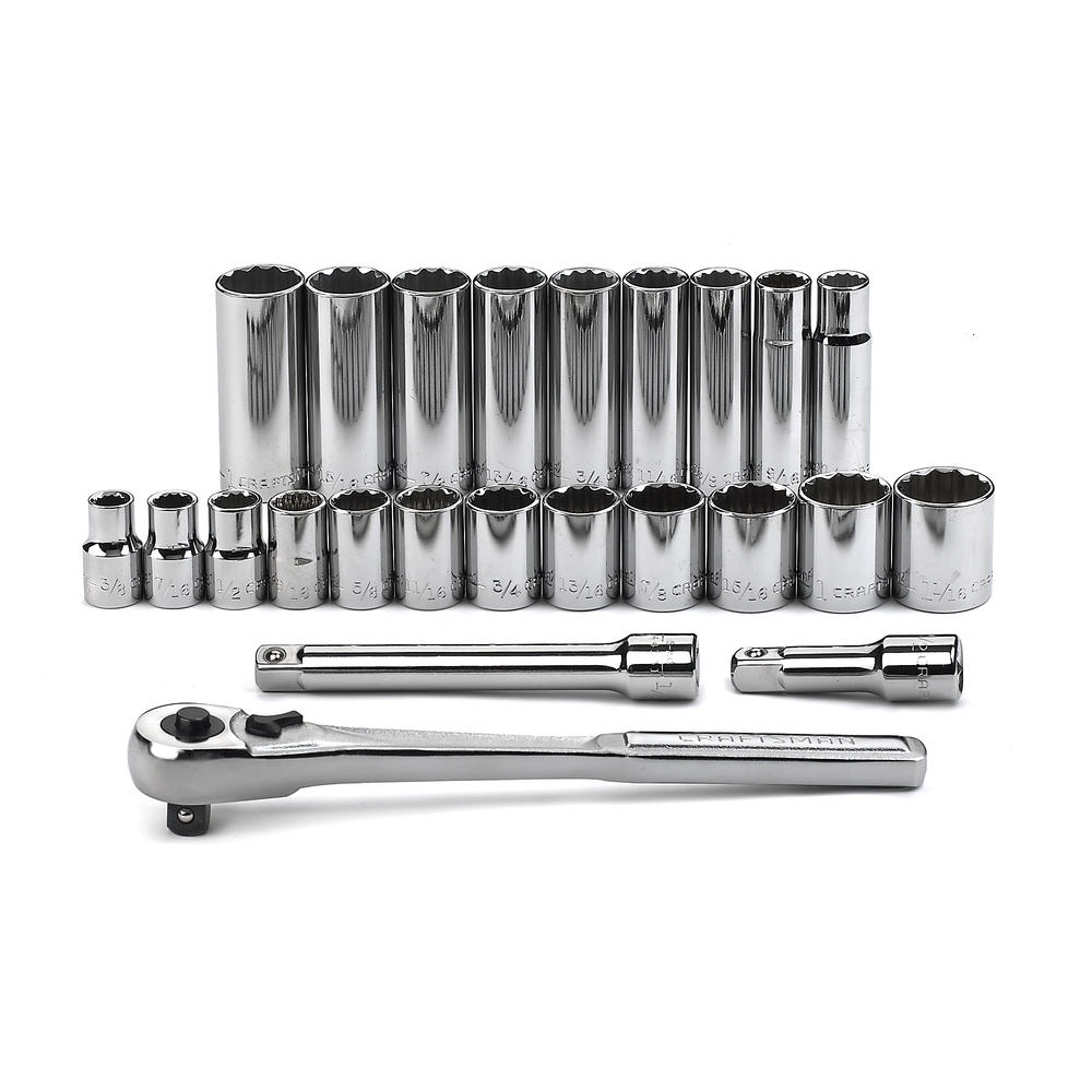Craftsman 24 pc. 1/2" Drive Socket Wrench Set with 84-Tooth Ratchet