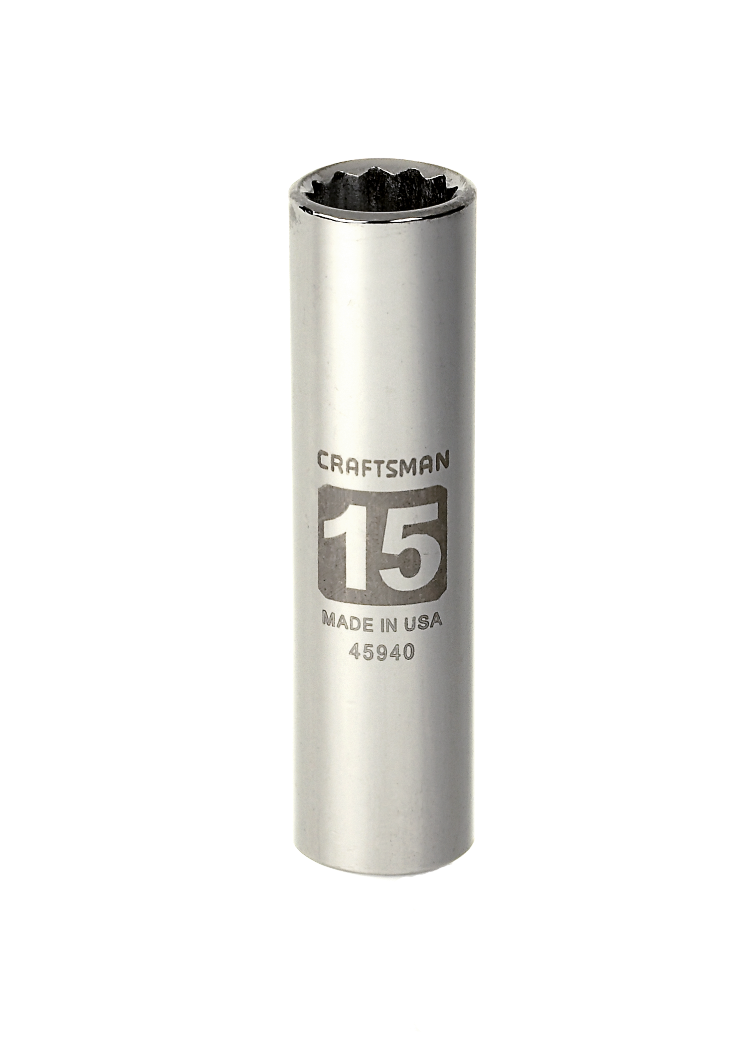 Craftsman 15mm 12 pt. Deep  1/2 in. drive Easy-To-Read Socket