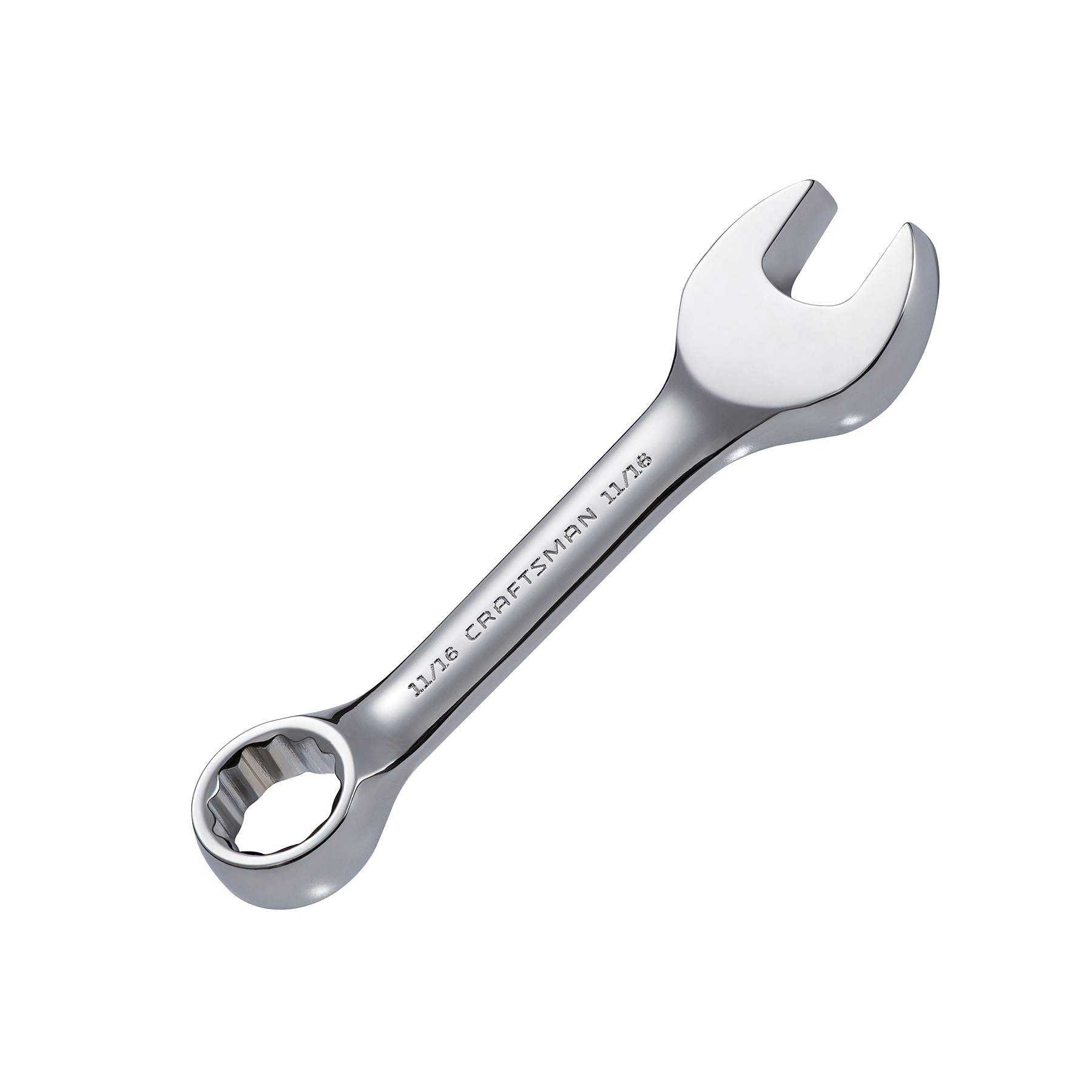 Craftsman 11/16 in. Full Polish Stubby Wrench  12 pt. Combination
