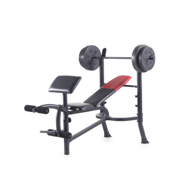 Weider 15963 Pro 265 Standard Bench With 80 Lb Vinyl Weight Set