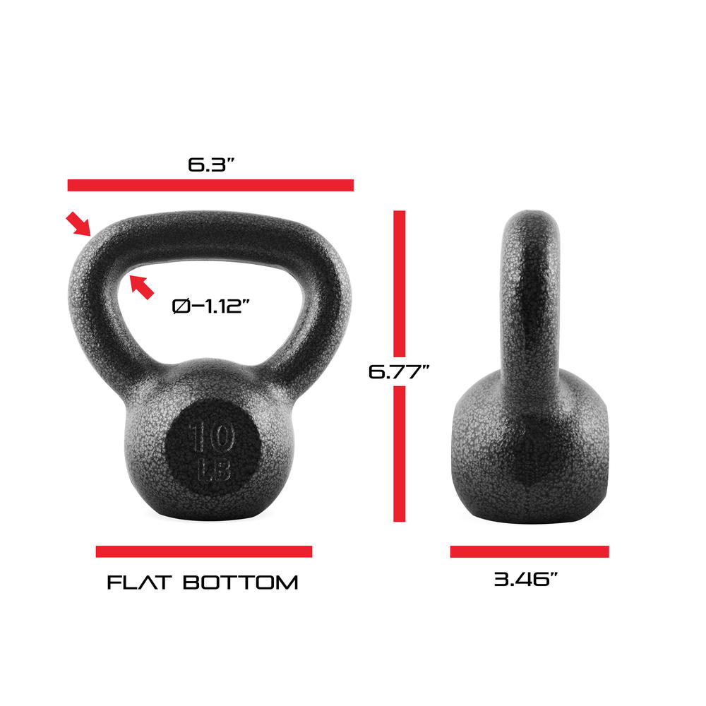 Cap Barbell Hammertone Cast Iron Kettlebell, 10 lbs.