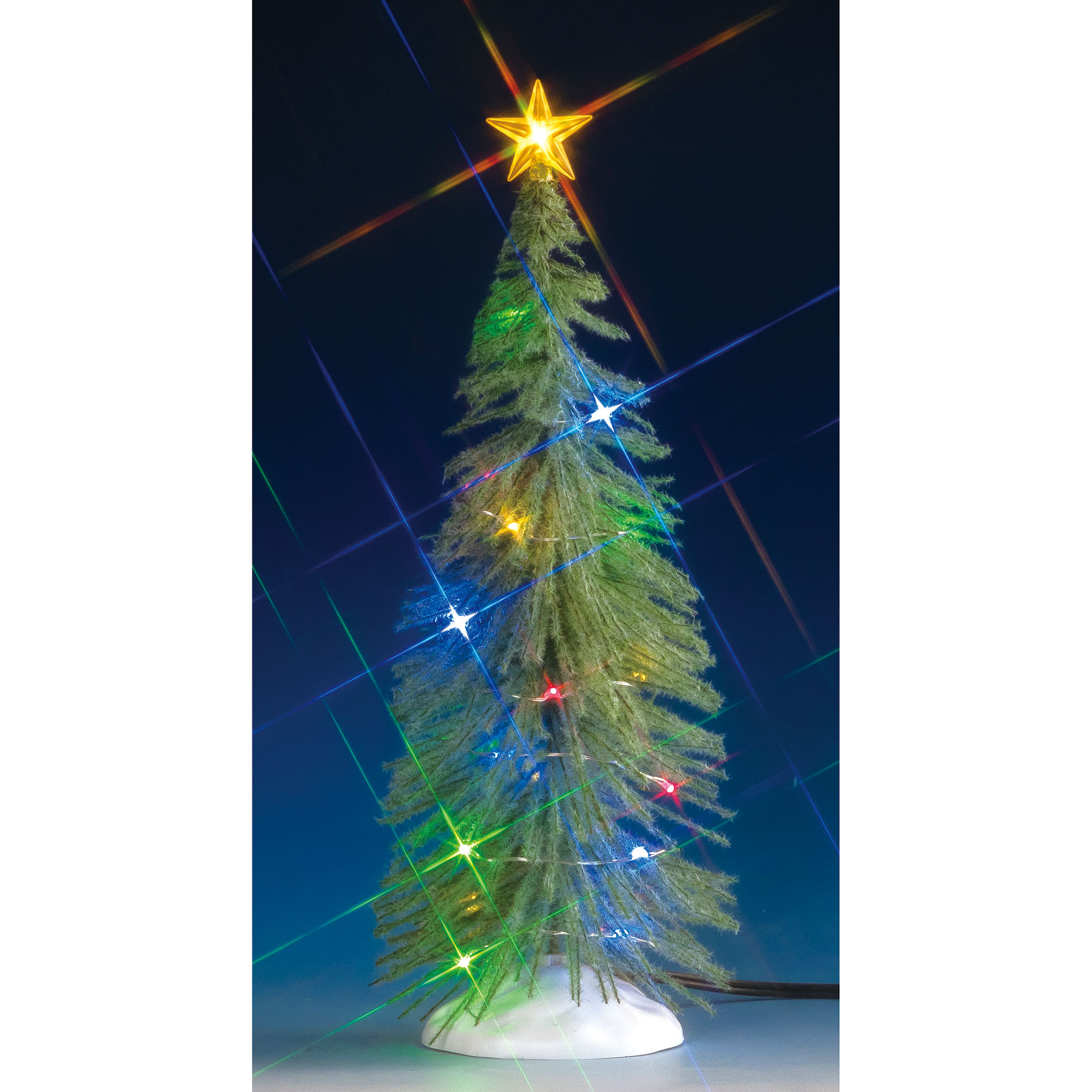 Lemax Village Collection Christmas Village Tree, Chasing Multi Light Spruce Tree, Large, B/O (4.5V)