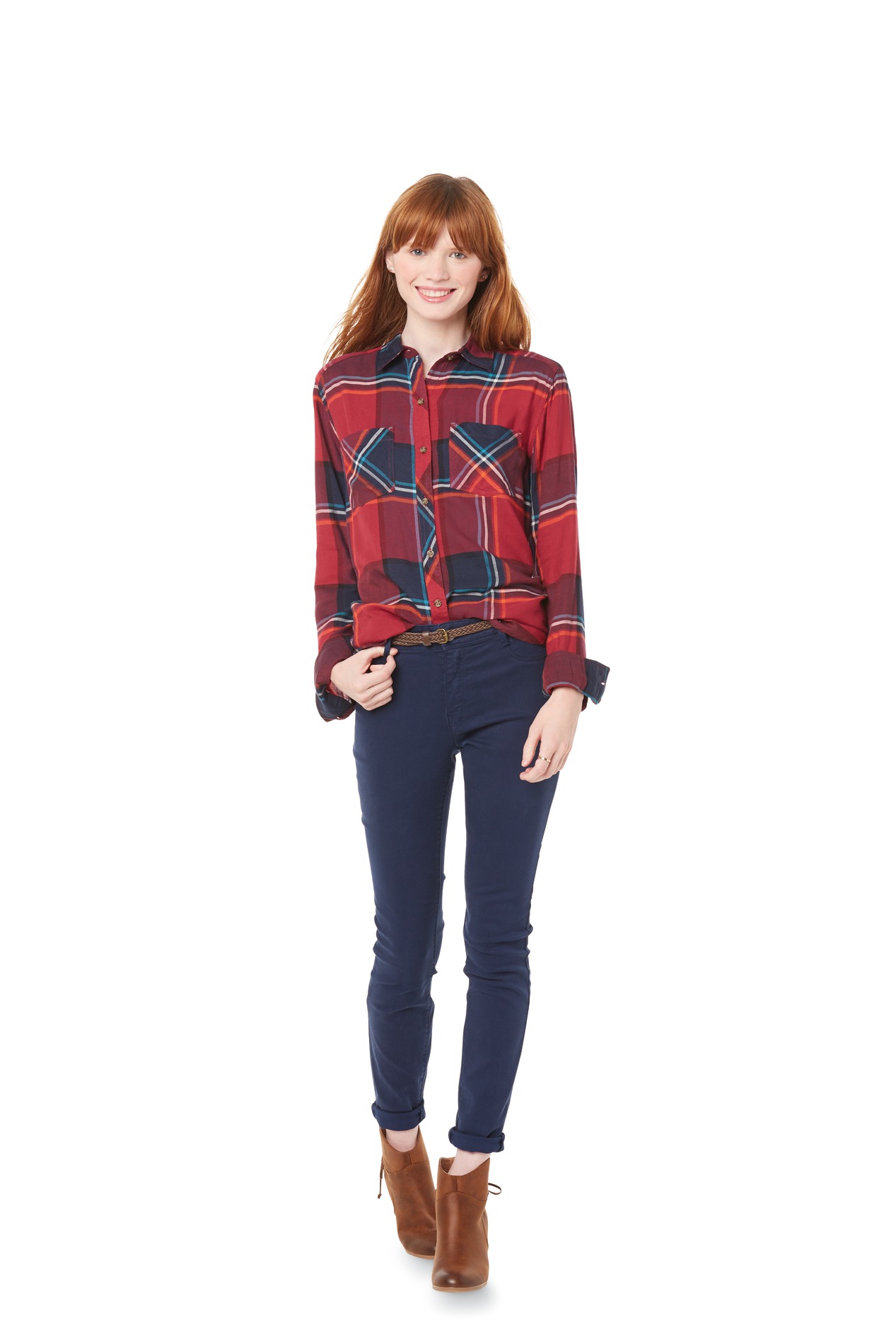 Simply Styled Women's Flannel Plaid Shirt