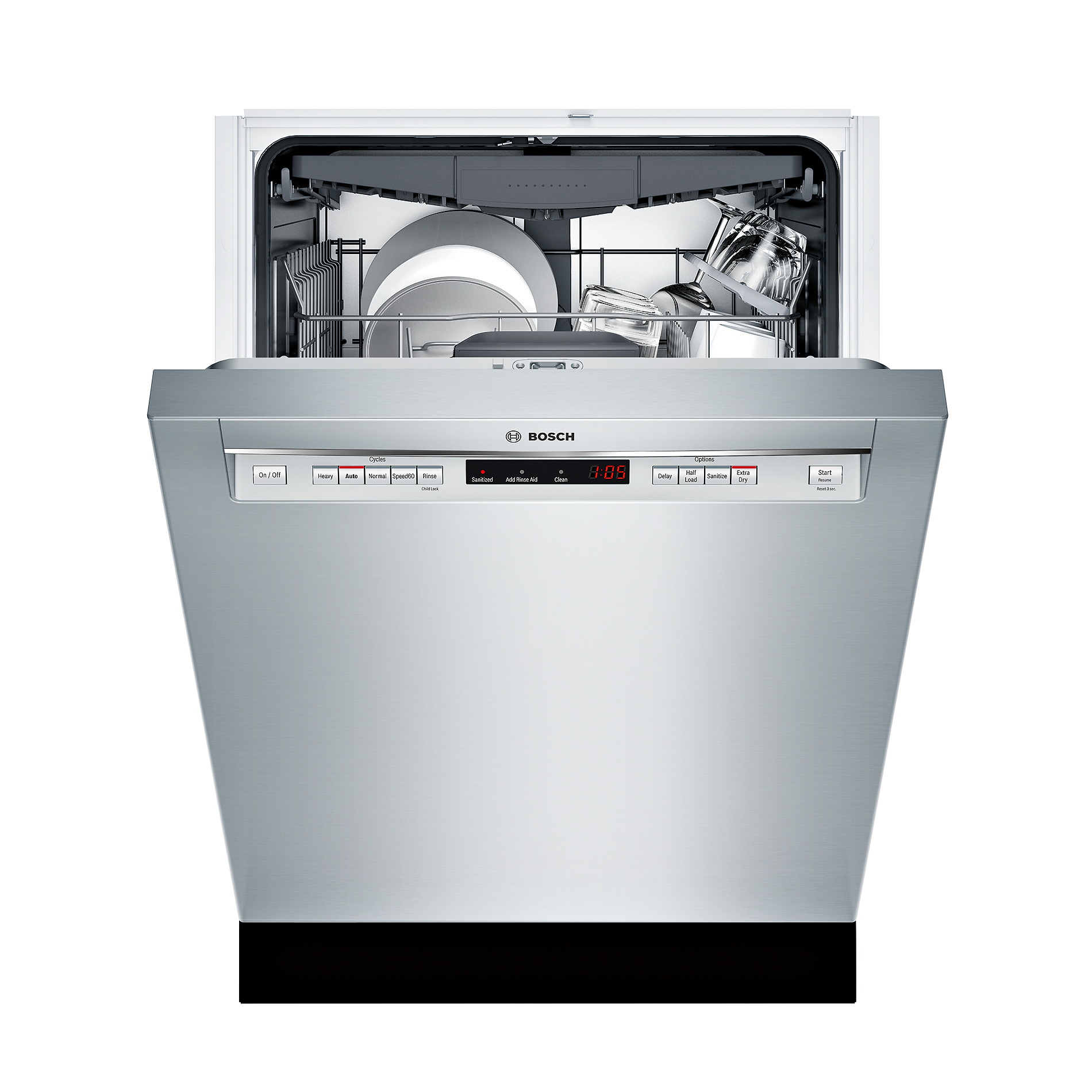 Bosch SHEM63W55N 24" 300 Series Built-In Dishwasher w/ Recessed Handle Bosch 300 Series Stainless Steel Dishwasher