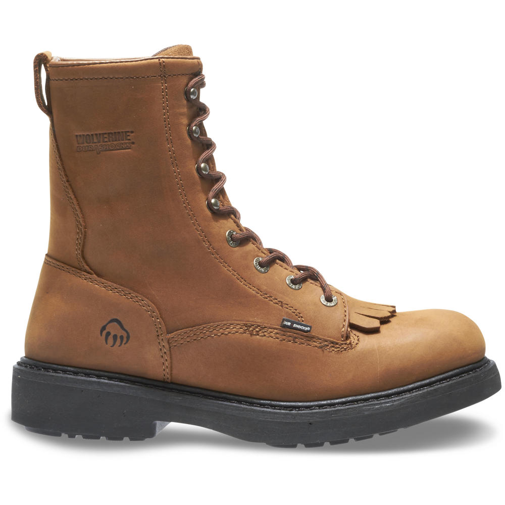 Wolverine Men's Ingham 8" Brown Leather DuraShock Kiltie Soft Toe Work