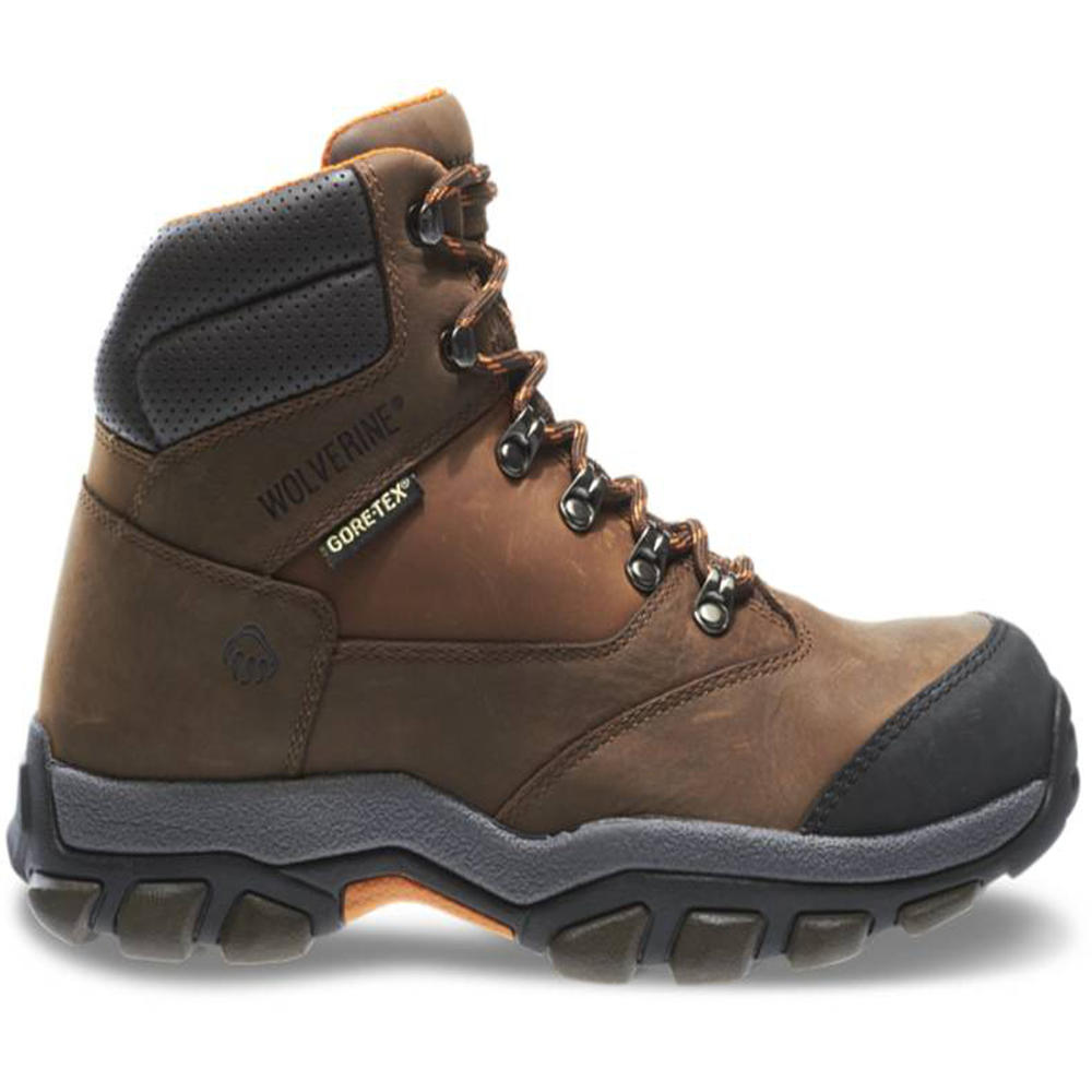 Wolverine Men's Harden 6" Brown Leather Waterproof Steel Toe Work Boot W04978 - Wide Width Available