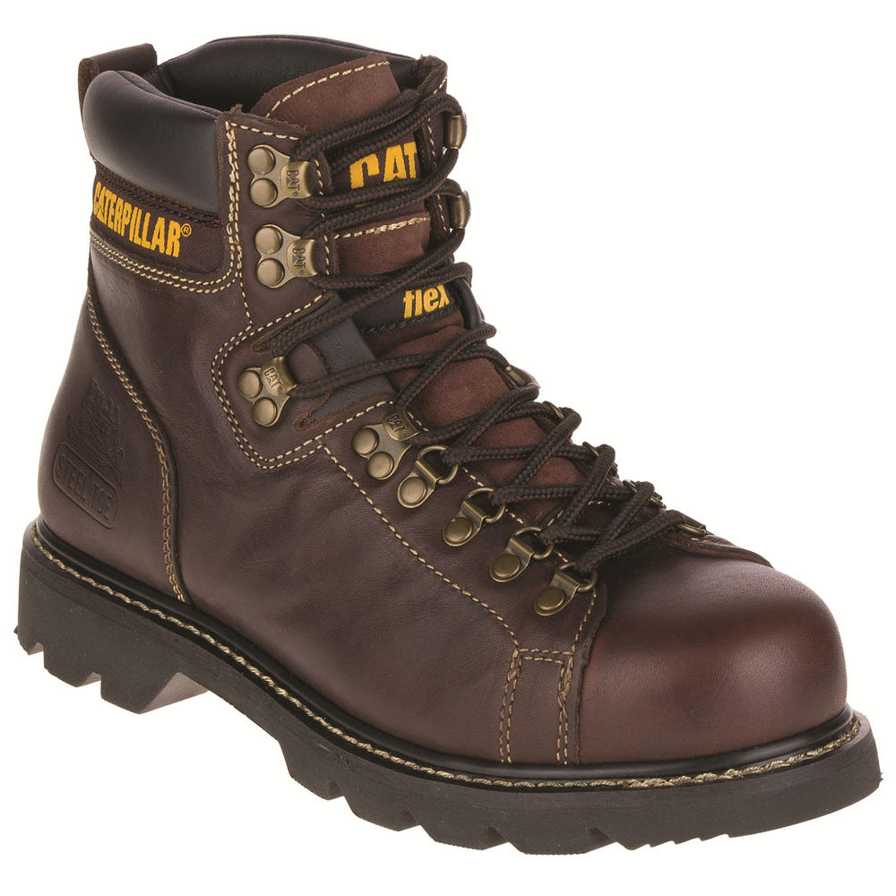 Cat Footwear Men's Alaska FX 6" Leather Steel Toe EH Work Boots P89370 Wide Width Available - Brown