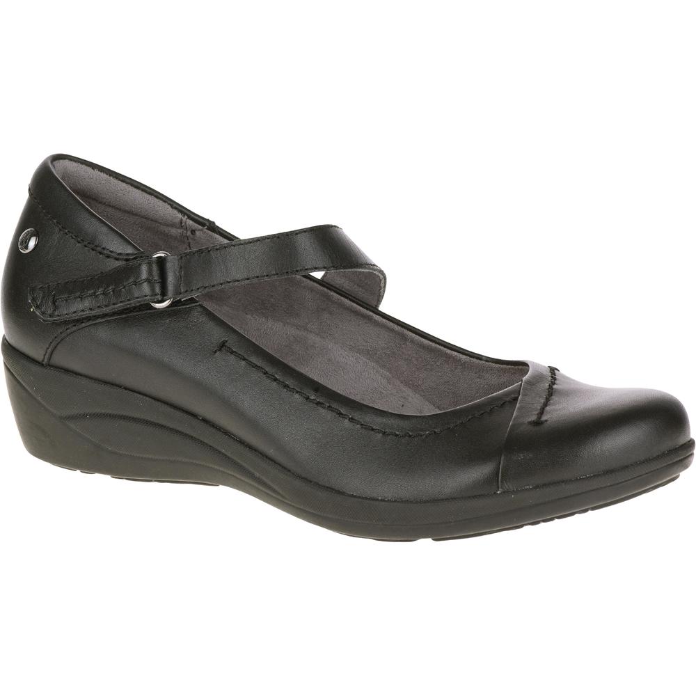 Hush Puppies Women's Blanche Oleena Black Leather Comfort Mary Jane Shoe - Wide Width Available