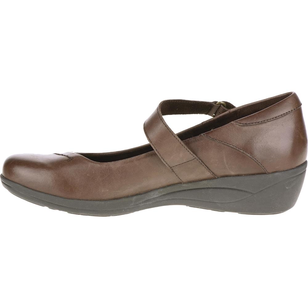 Hush Puppies Women's Blanche Oleena Brown Leather Comfort Mary Jane Shoe - Wide Width Available