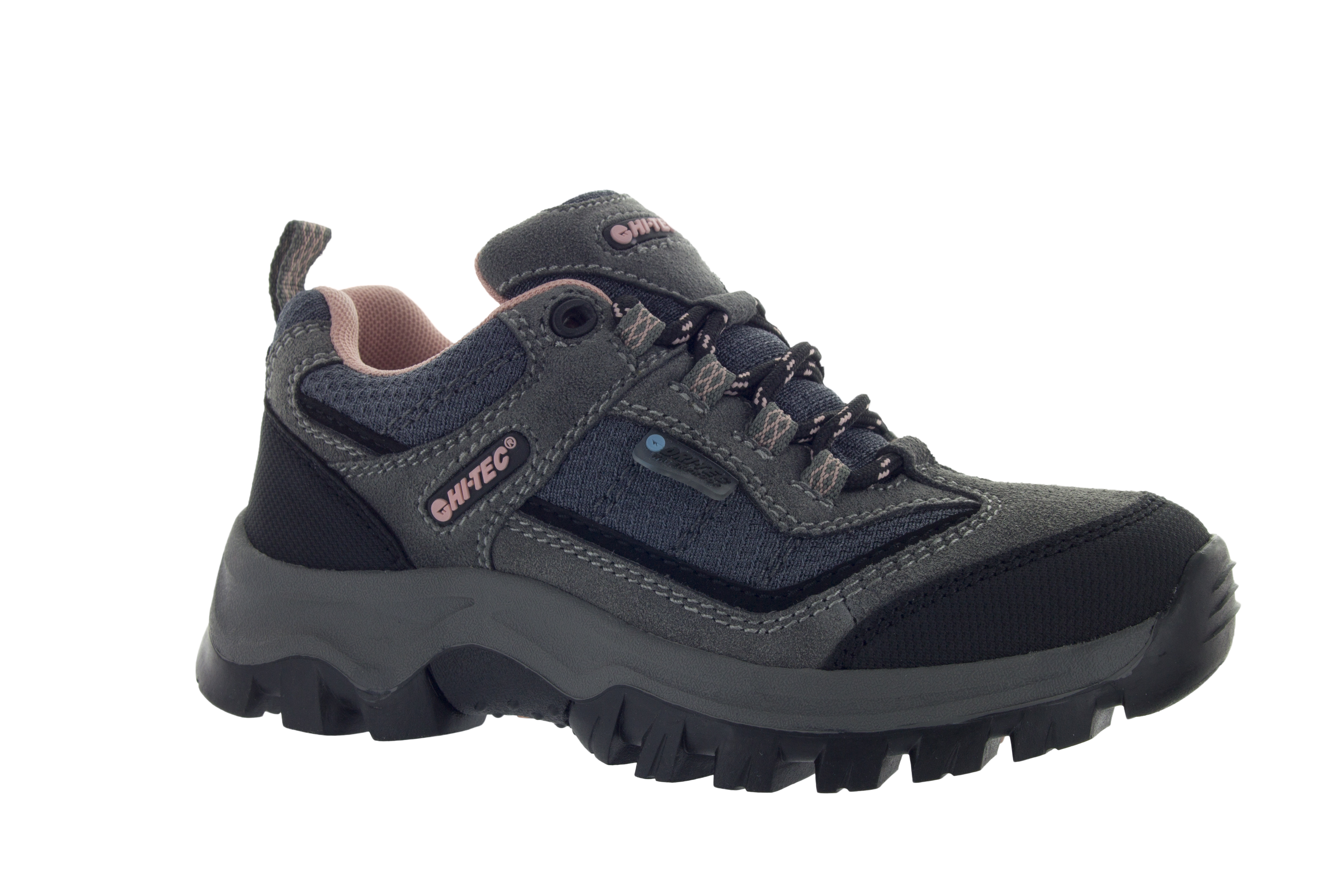 Hi-Tec Kid's Hillside Low Waterproof Junior Charcoal/Blush Hiking Boot