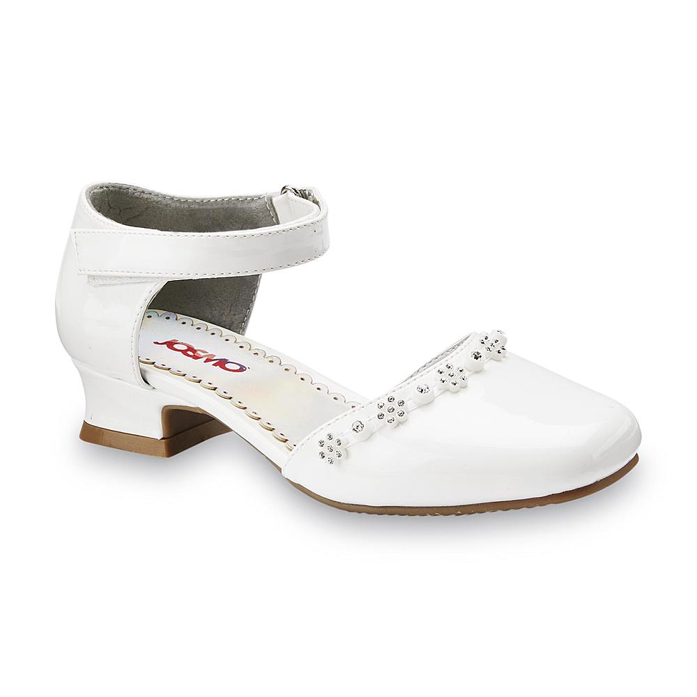 Josmo Girl's Greta White Embellished Dress Shoe