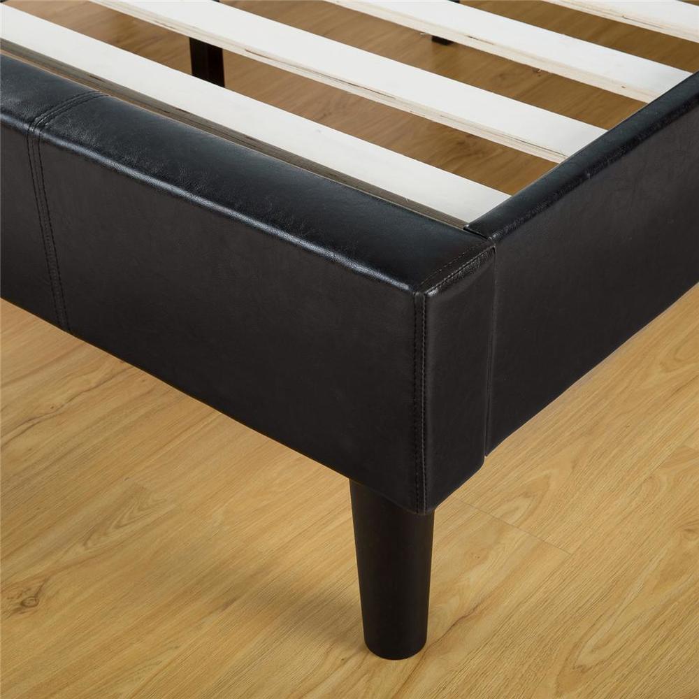 Night Therapy Faux Leather Platform Bed with Slats-King