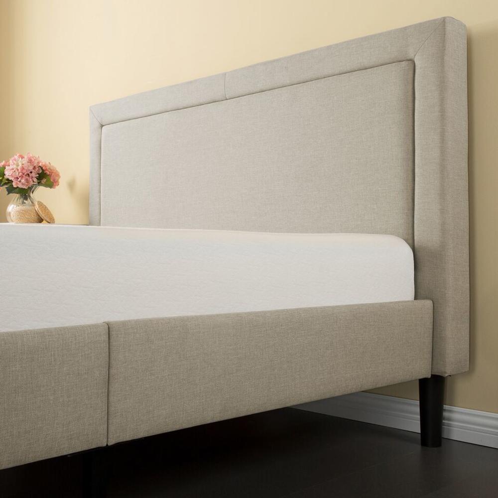 Night Therapy Upholstered Detailed Platform Bed with Wooden Slats-Full