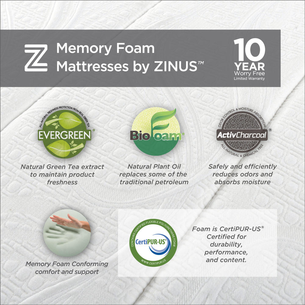 Night Therapy 14 Inch Grand memory foam Mattress Complete Set-CalKing