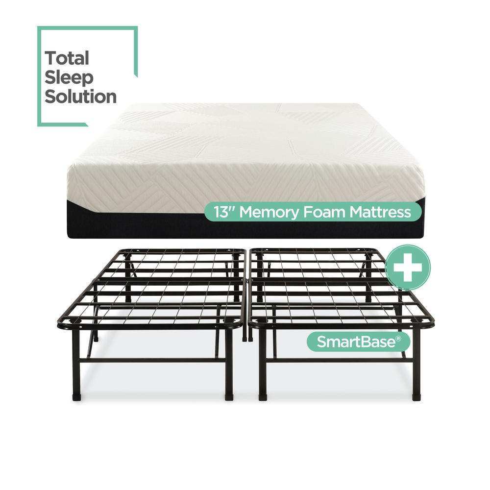 Night Therapy 13 Inch Memory Foam Mattress Complete Set Queen