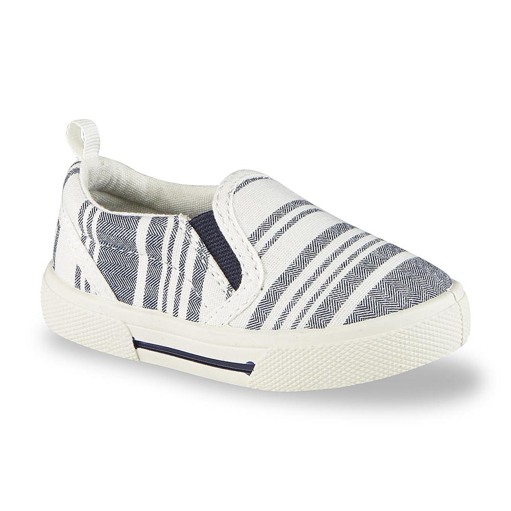 Carter's Toddler Boy's Damon2 Blue/White/Striped Slip-On Sneaker