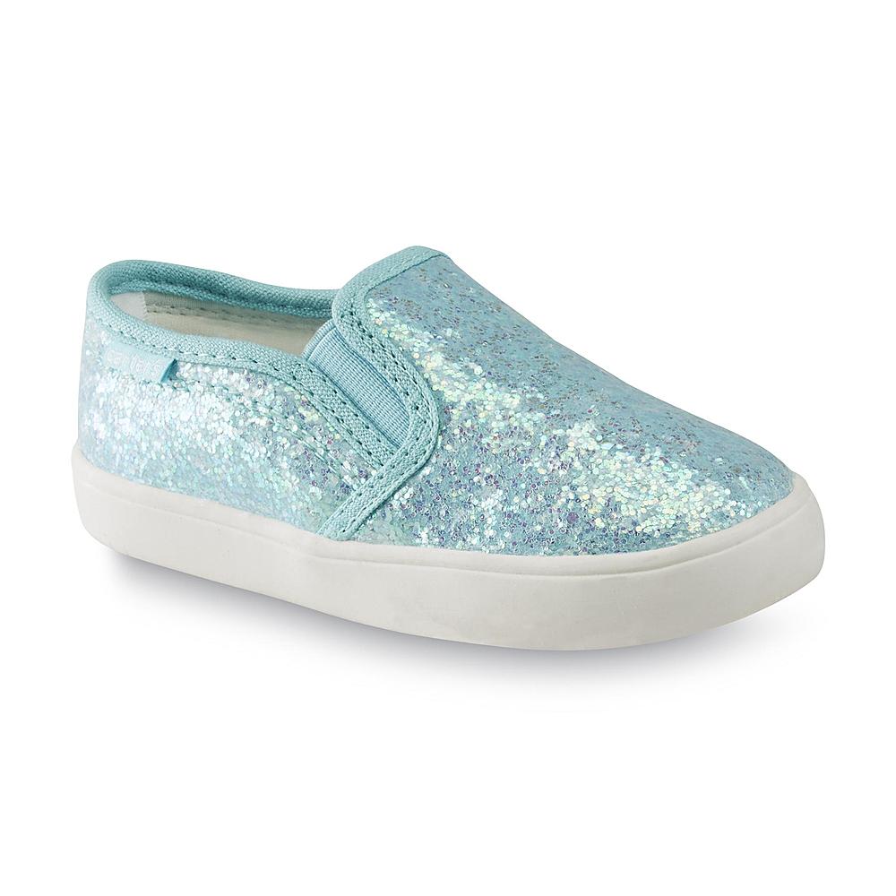 Carter's Toddler Girl's Tween Blue Glitter Canvas Deck Shoe