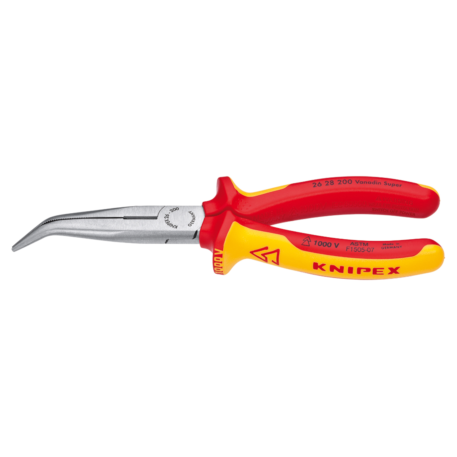 Knipex 1,000V Insulated Angled Long Nose Pliers