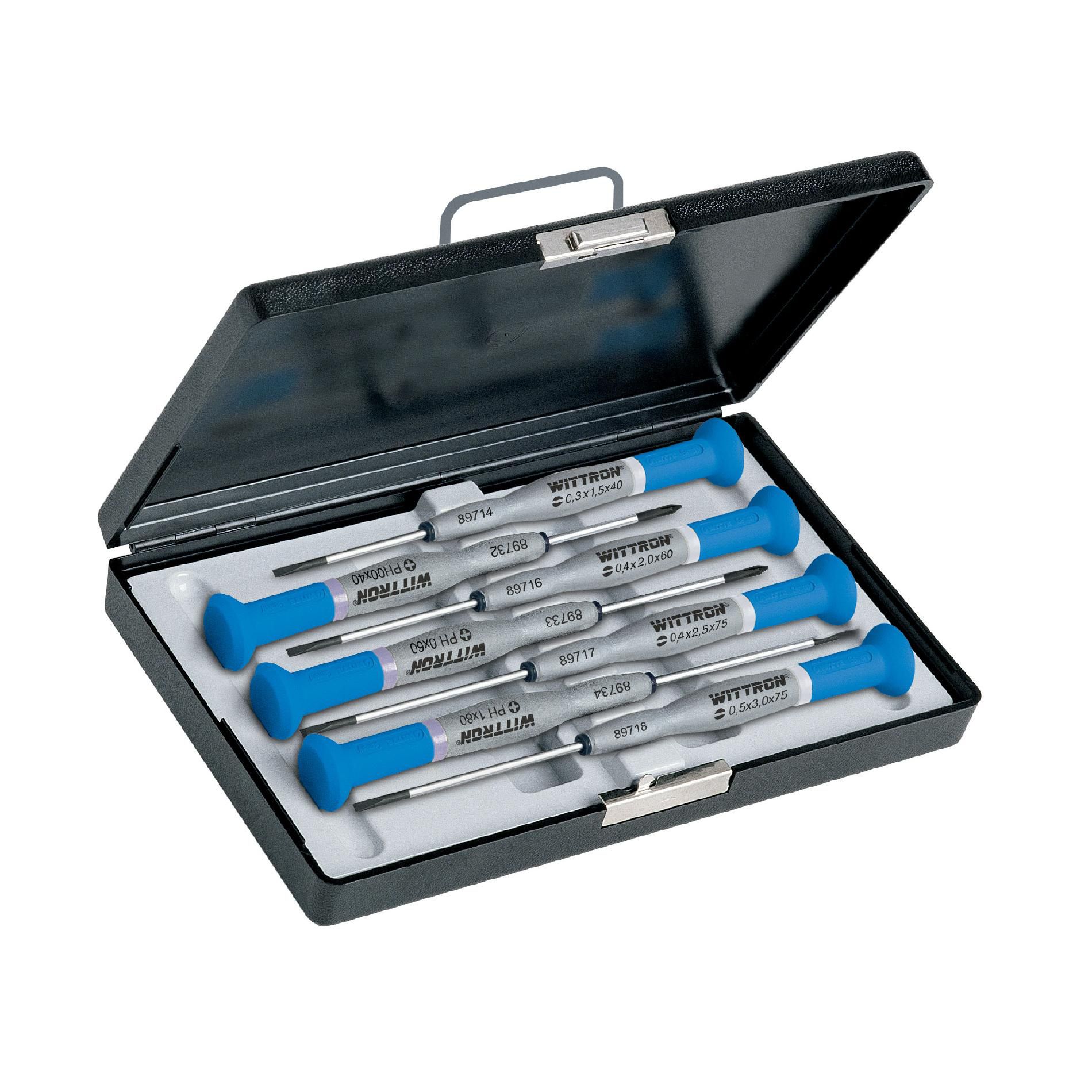 Witte 7 Piece Precision Slotted and Phillips Screwdriver Set in Plastic Case