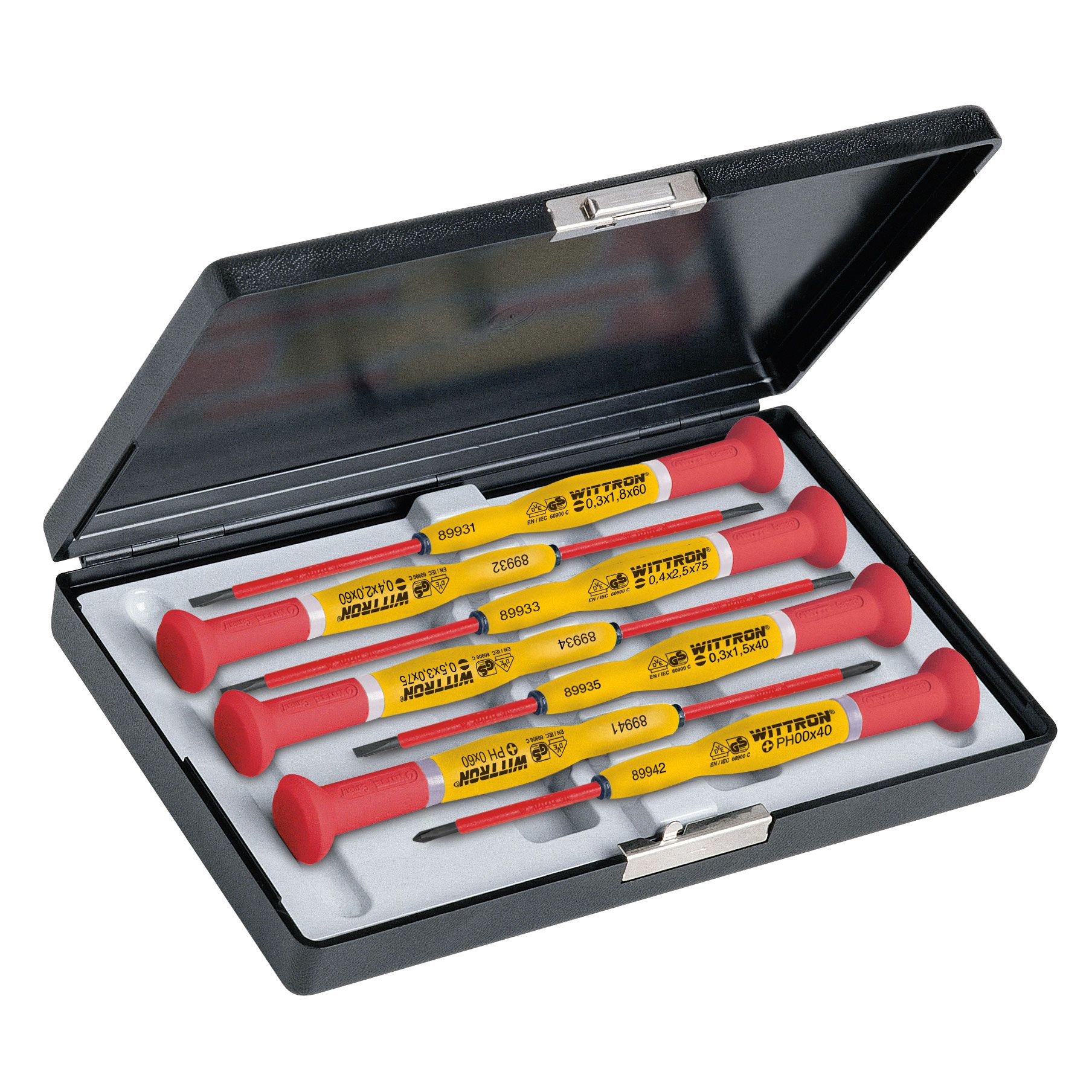 Witte 7 Piece Insulated Precision Slotted and Phillips Screwdriver Set in Plastic Case