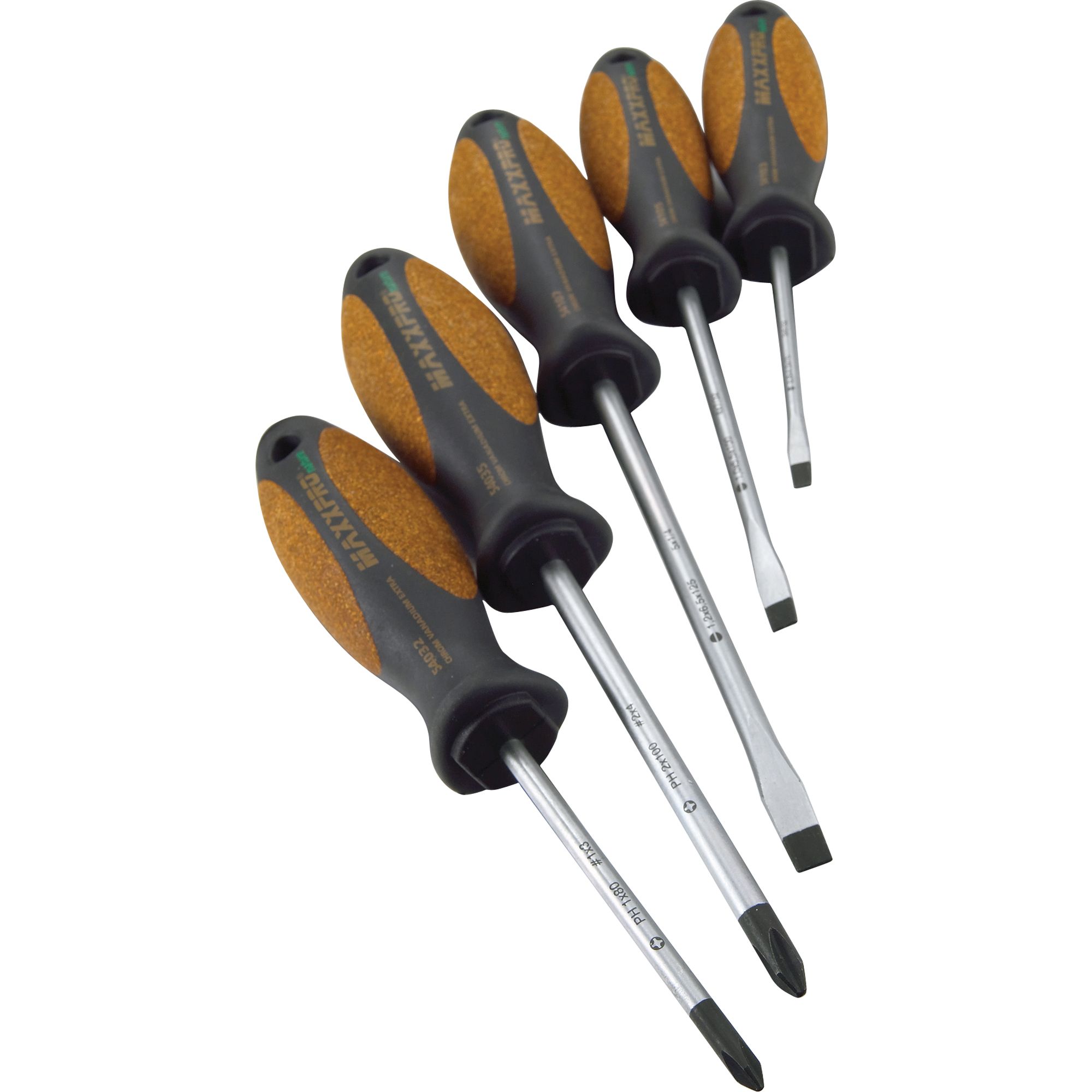 Witte 5 Piece Screwdriver Set with Slip Resistant Natural Cork Handles