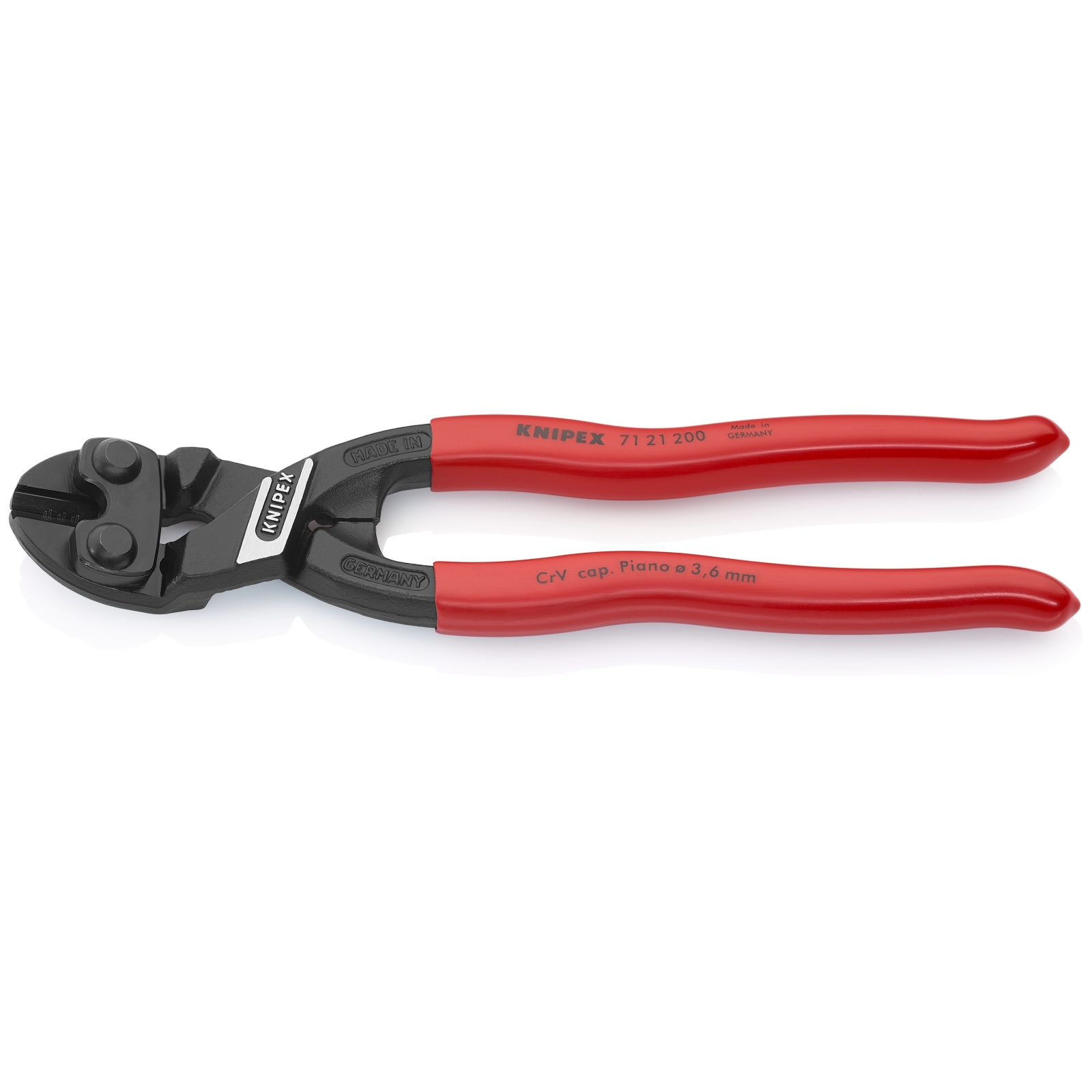 Knipex High Leverage 8" Mini Bolt Cutter with Angled Head and Cutting Notch