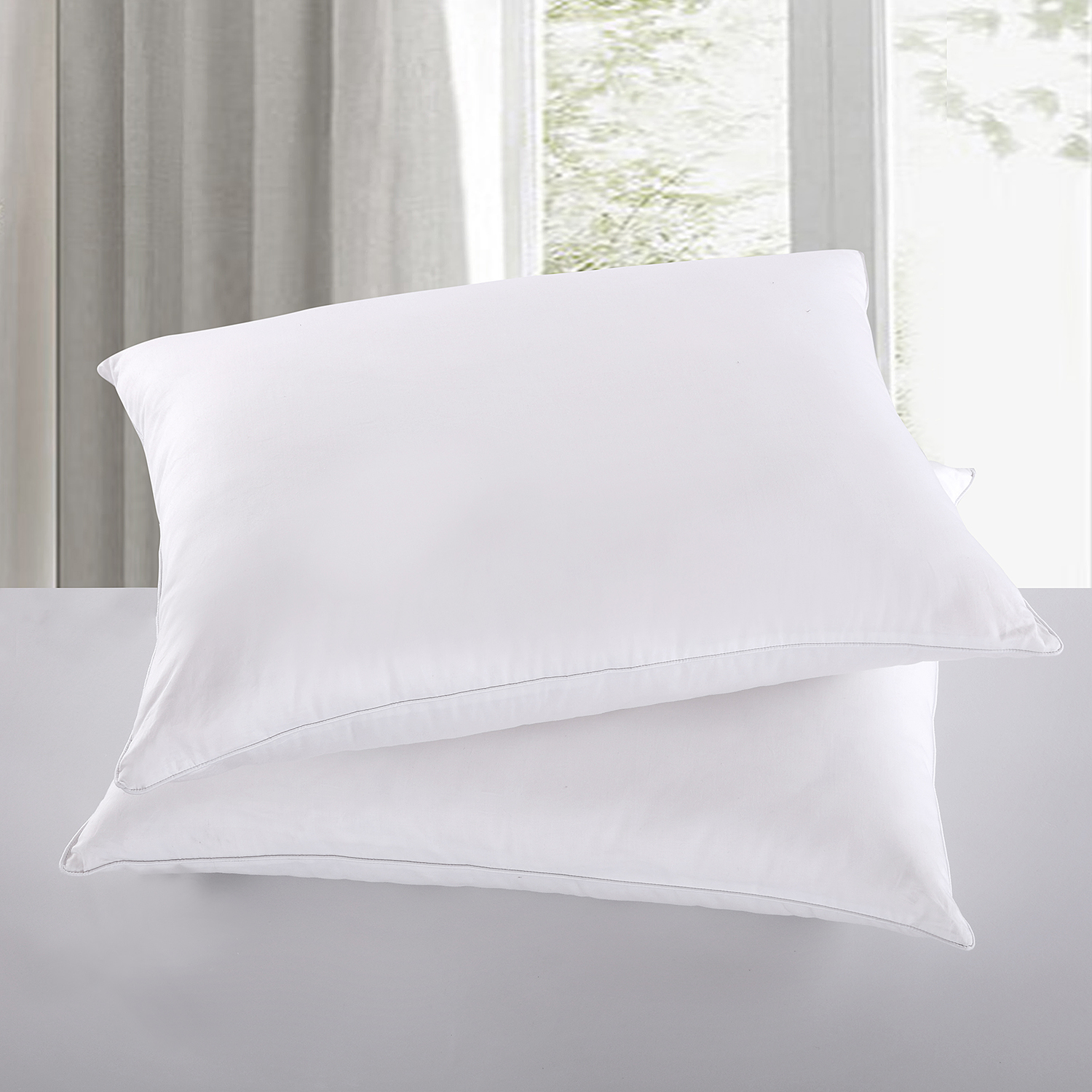 CottonLux 500 Thread Count Cottonloft All Natural 100% Cotton and Feather Core Bed Pillow
