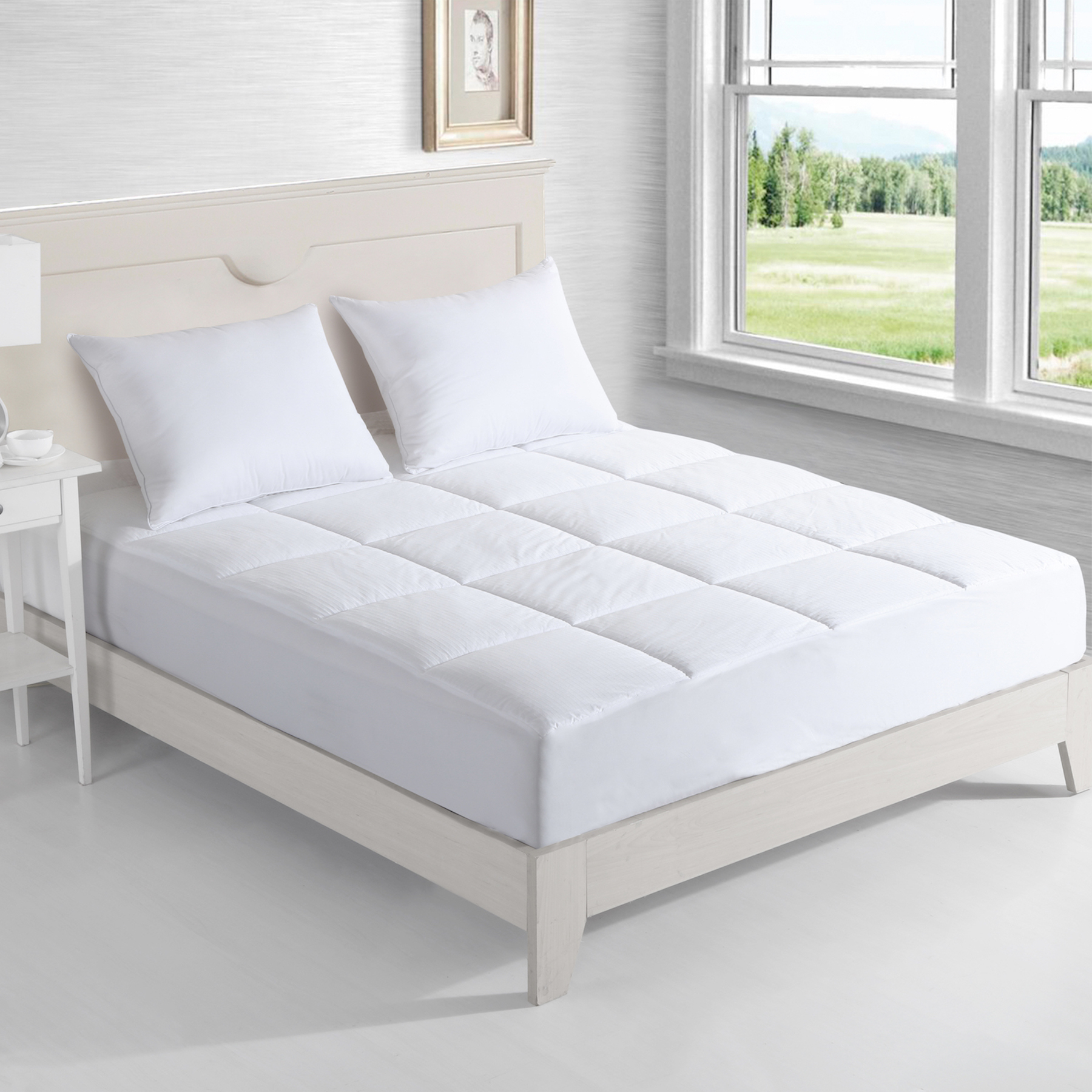 Fieldcrest Luxury Down Alternative Mattress Topper White