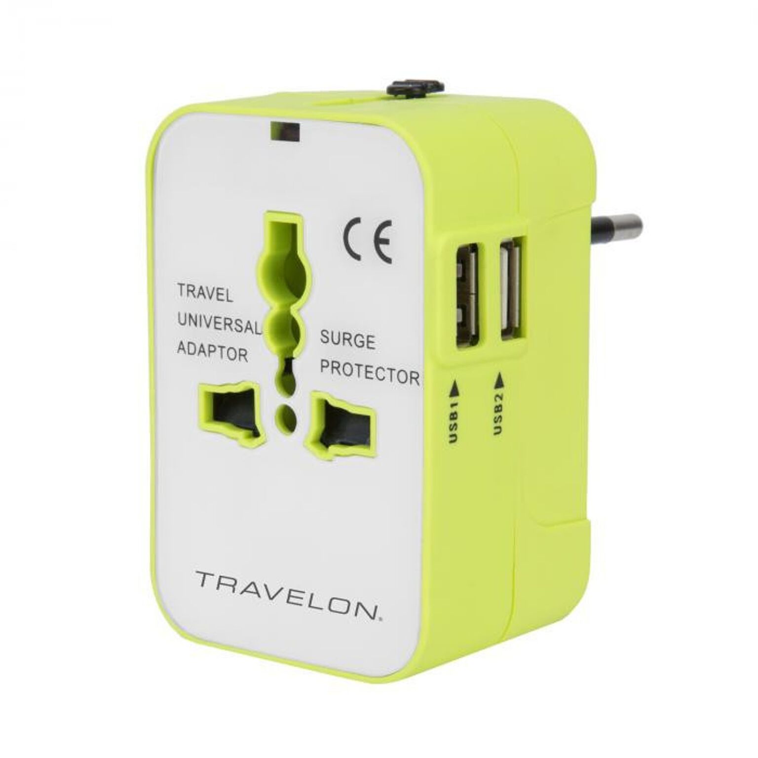Travelon Worldwide Adapter with Dual USB Charger, Green Travelon Worldwide Adapter with Dual USB Charger, Green