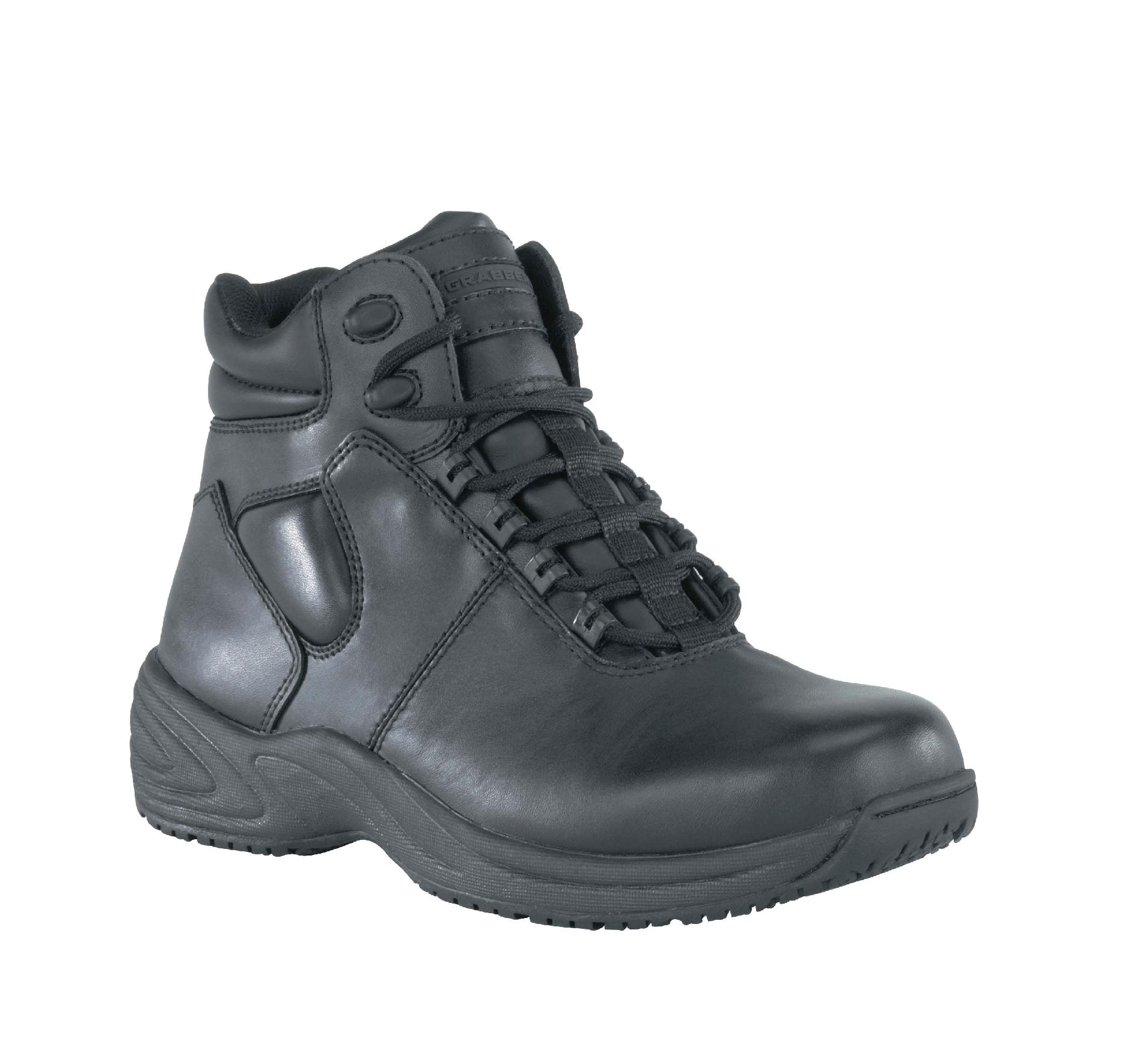 Black slip resistant outlet work boots