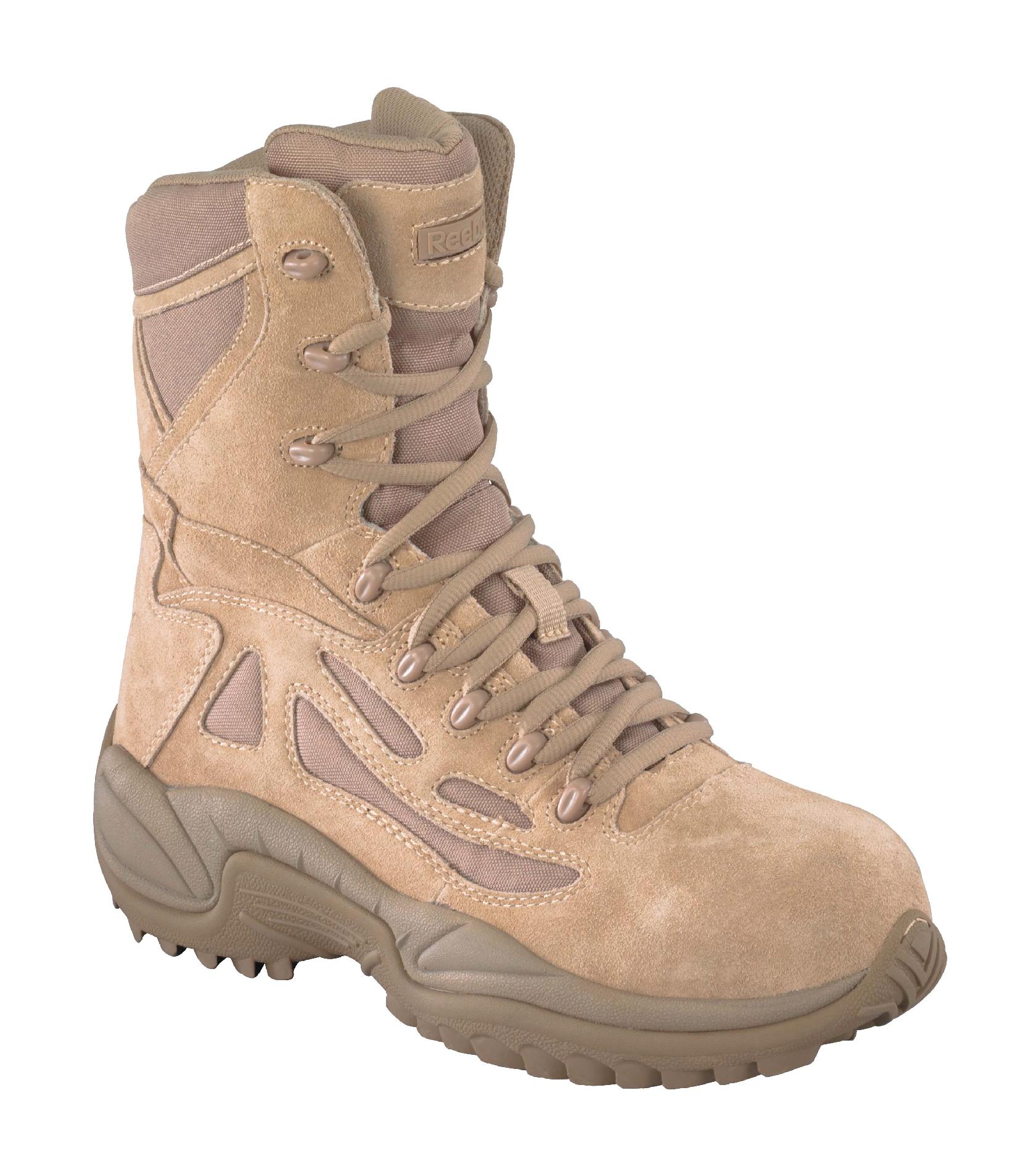 Reebok Men's desert tan Rapid Response RB comp toe stealth 8 inch boot