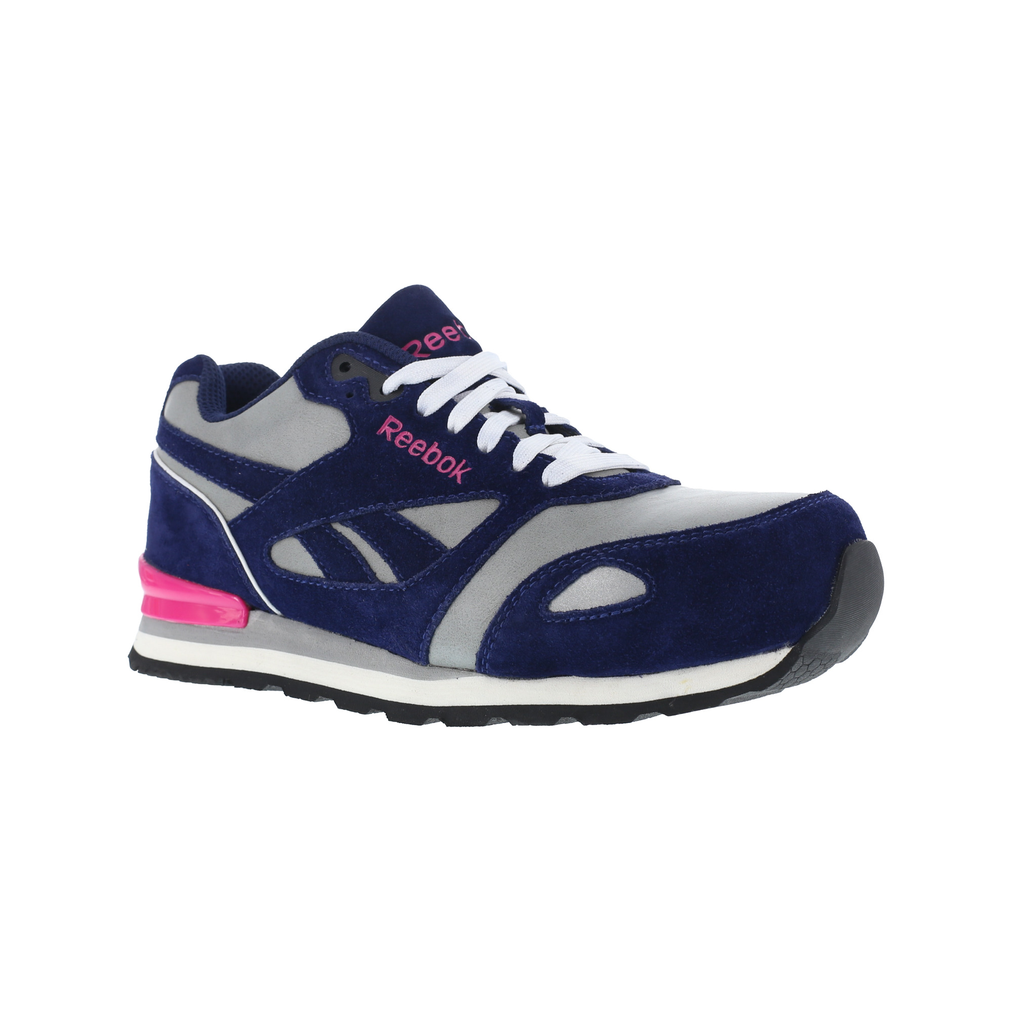 Reebok Work Women's RB976 Prelaris Blue with Grey and Pink Trim Retro Jogger with Composite Toe