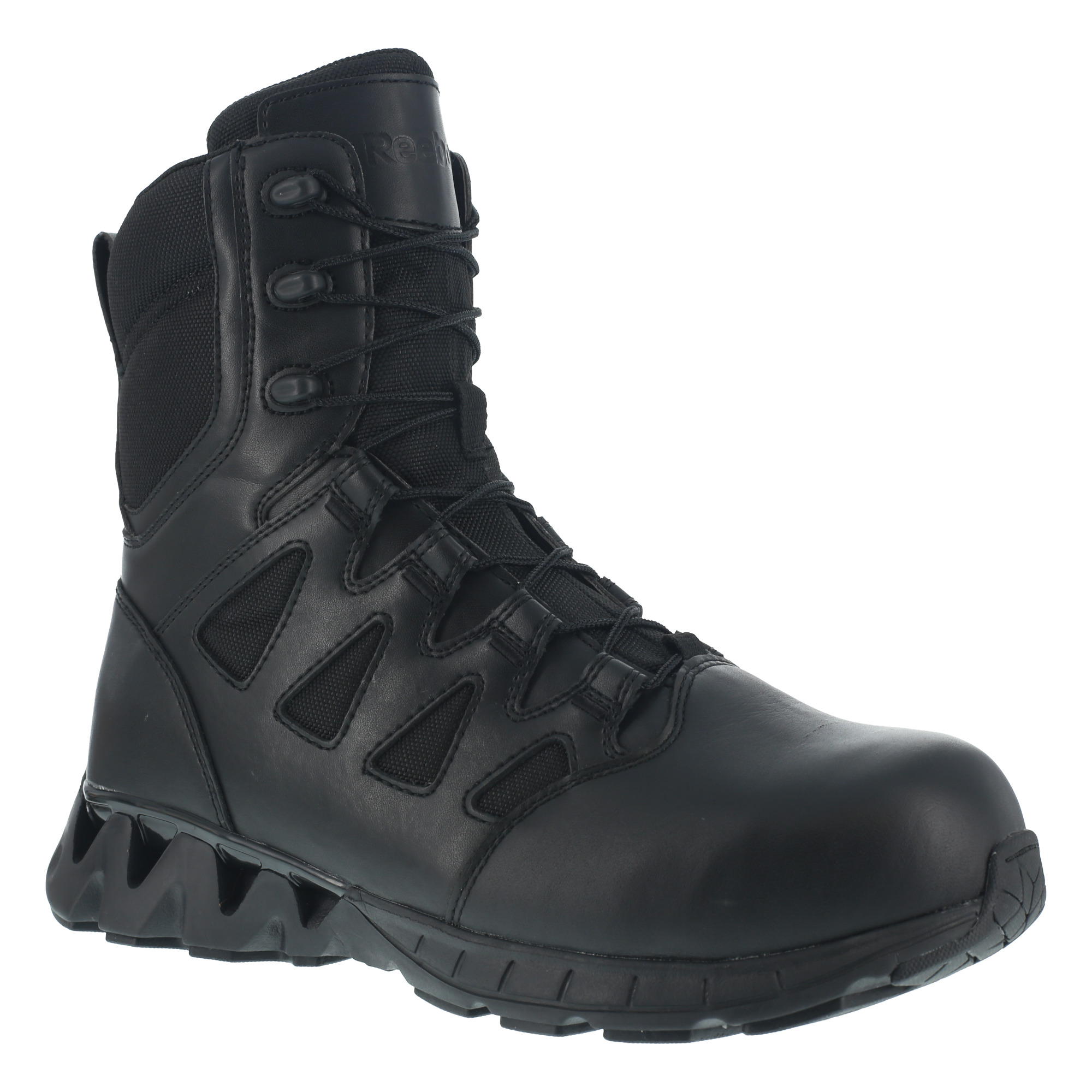 Reebok Work Women's RB846 ZigKick 8"Tactical Composite Toe Boot with Side Zipper - Black