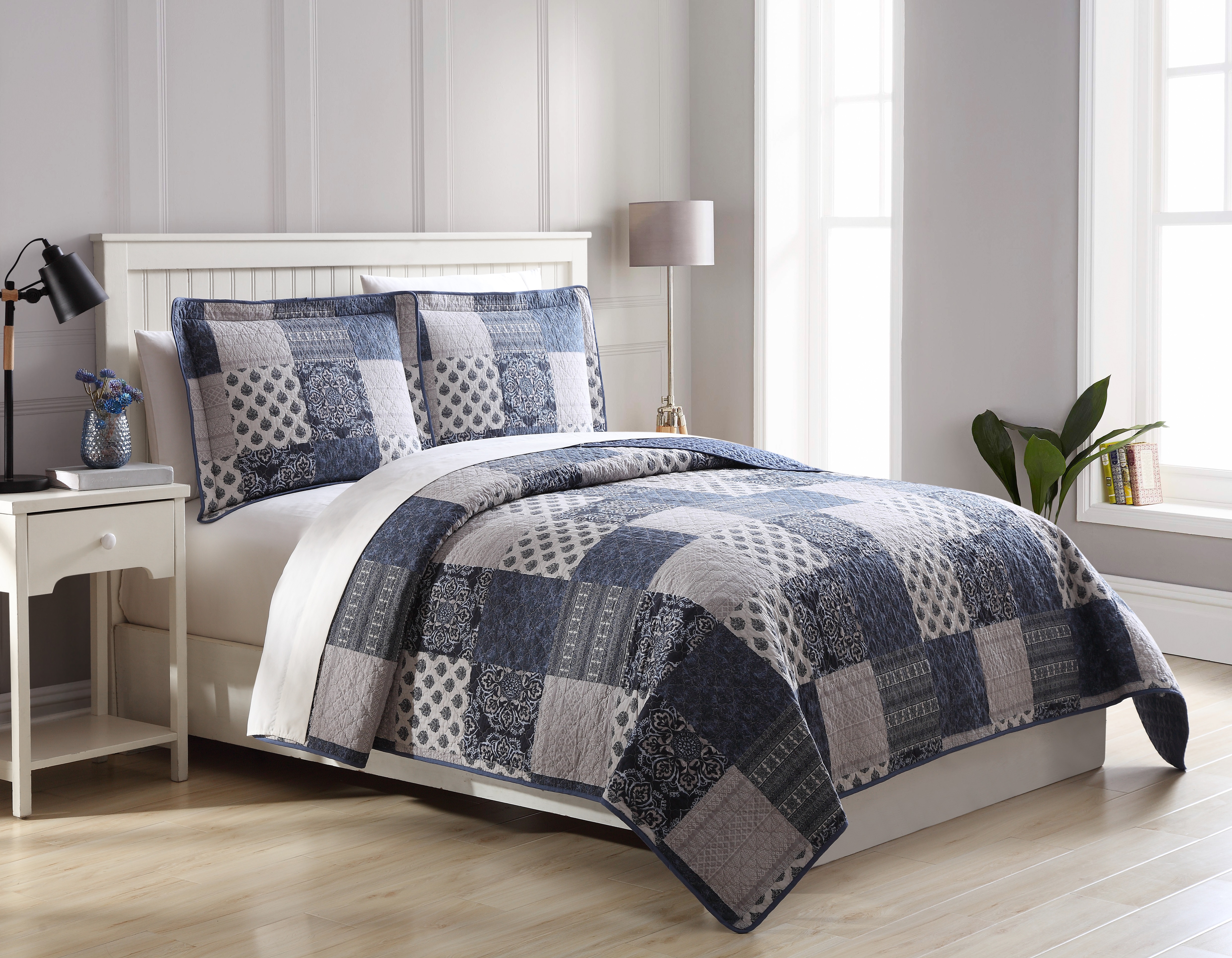 Cannon Chellah 3pc. Quilt Set, Size: King, Blue Cannon Chellah 3pc. Quilt Set, Size: King, Blue