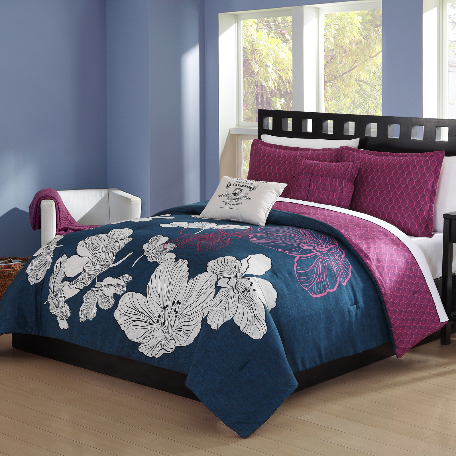Colormate 5 Piece Comforter Set - Night Blooms