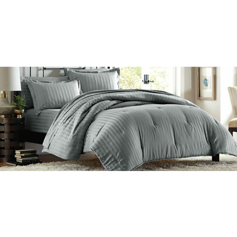 Cannon 300-Thread Count Damask Stripe Comforter Set &#8211; Grey