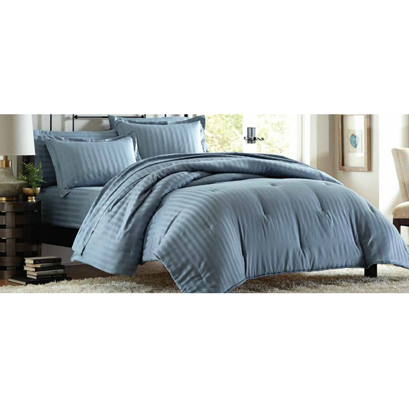 Cannon 300-Thread Count Damask Stripe Comforter Set &#8211; Blue