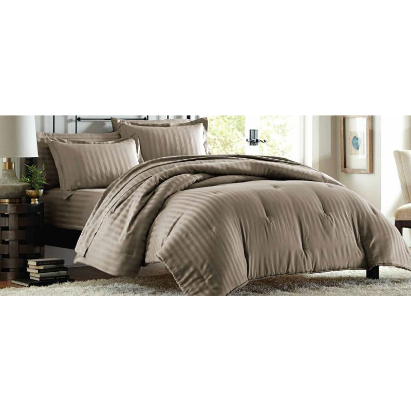 Cannon 300-Thread Count Damask Stripe Comforter Set -- Cobblestone