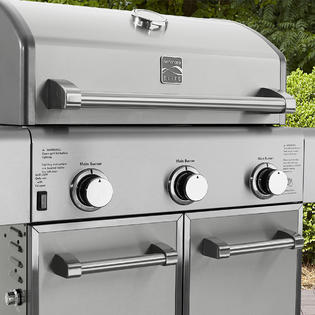 Kenmore Elite 3 Burner Dual Fuel Gas Grill With Individual Electronic Ignition System