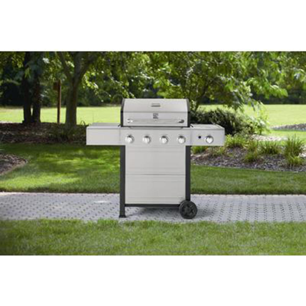 Kenmore 4-Burner LP Gas Grill with Side Burner - Black/Stainless Steel *Limited Availability