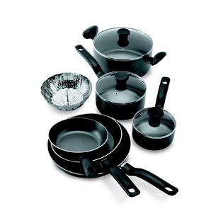 T-fal Nonstick Cookware Set - 10-Piece Kitchen Essentials, Dishwasher Safe, Lifetime Warranty