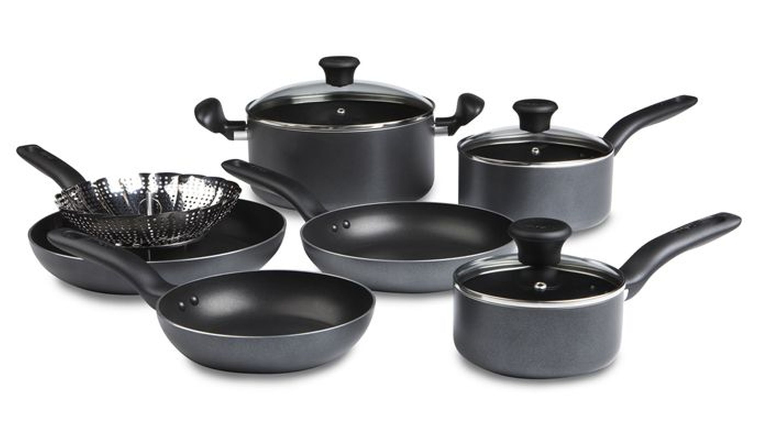 T-fal Initiatives Non-Stick 10 Piece Set, Gray-A821SADS T-fal Initiatives Non-Stick 10 Piece Set, Gray-A821SADS