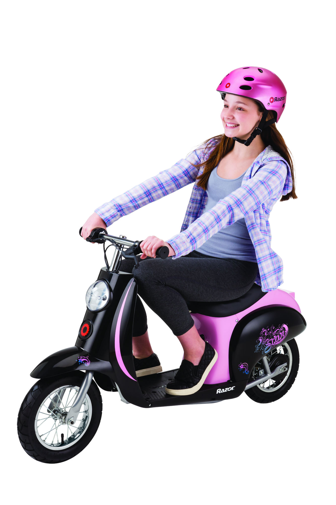 electric scooter pink razor