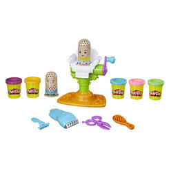 Play-Doh E2930 Buzz 'n Cut Fuzzy Pumper Barber Shop Toy with Electric Buzzer and 5 Non-Toxic Colors, 2-Ounce Cans, Brown