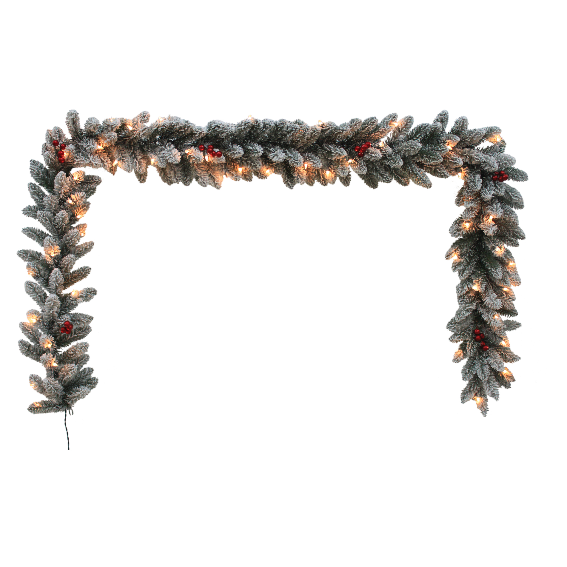 Trimming Traditions 9ft Barrydale Flocked Pine Garland