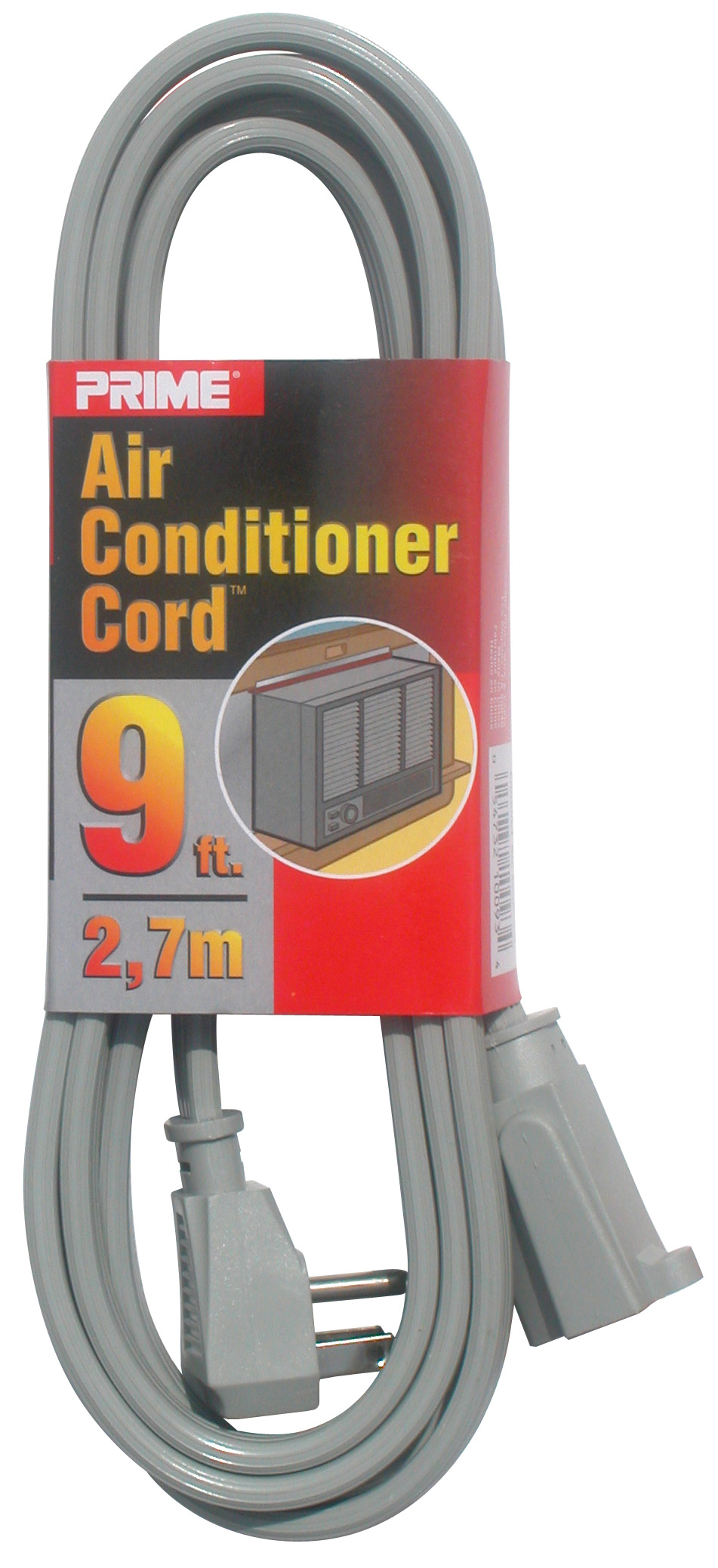 Prime Wire & Cable EC680509L Air Conditioner and Major Appliance Extension Cord, Gray, 9-Feet