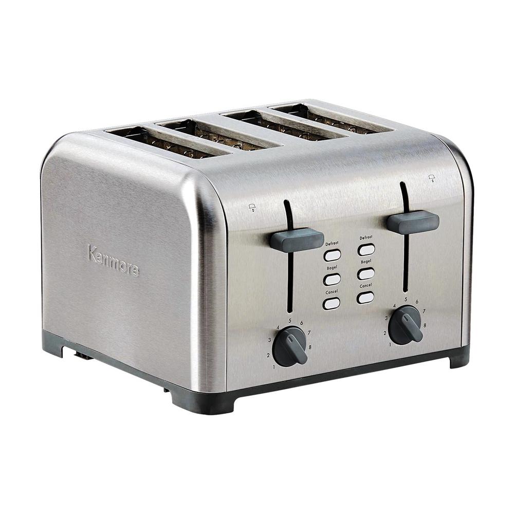 Kenmore 138506 4-Slice Stainless-Steel Toaster with Dual Controls