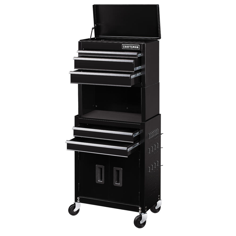 Craftsman 20 in. 5-Drawer Chest and Cabinet Combo with Riser