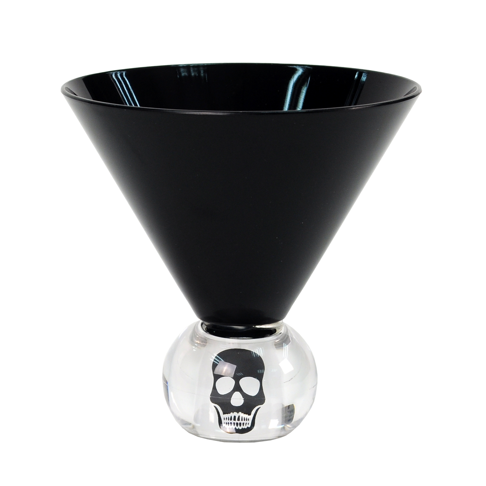 Colormate Skull Martini Glass - Black