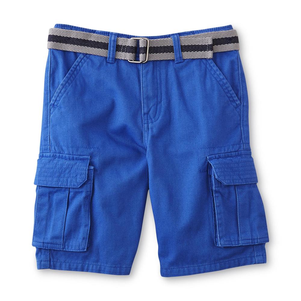 Toughskins Boy's Belted Twill Cargo Shorts